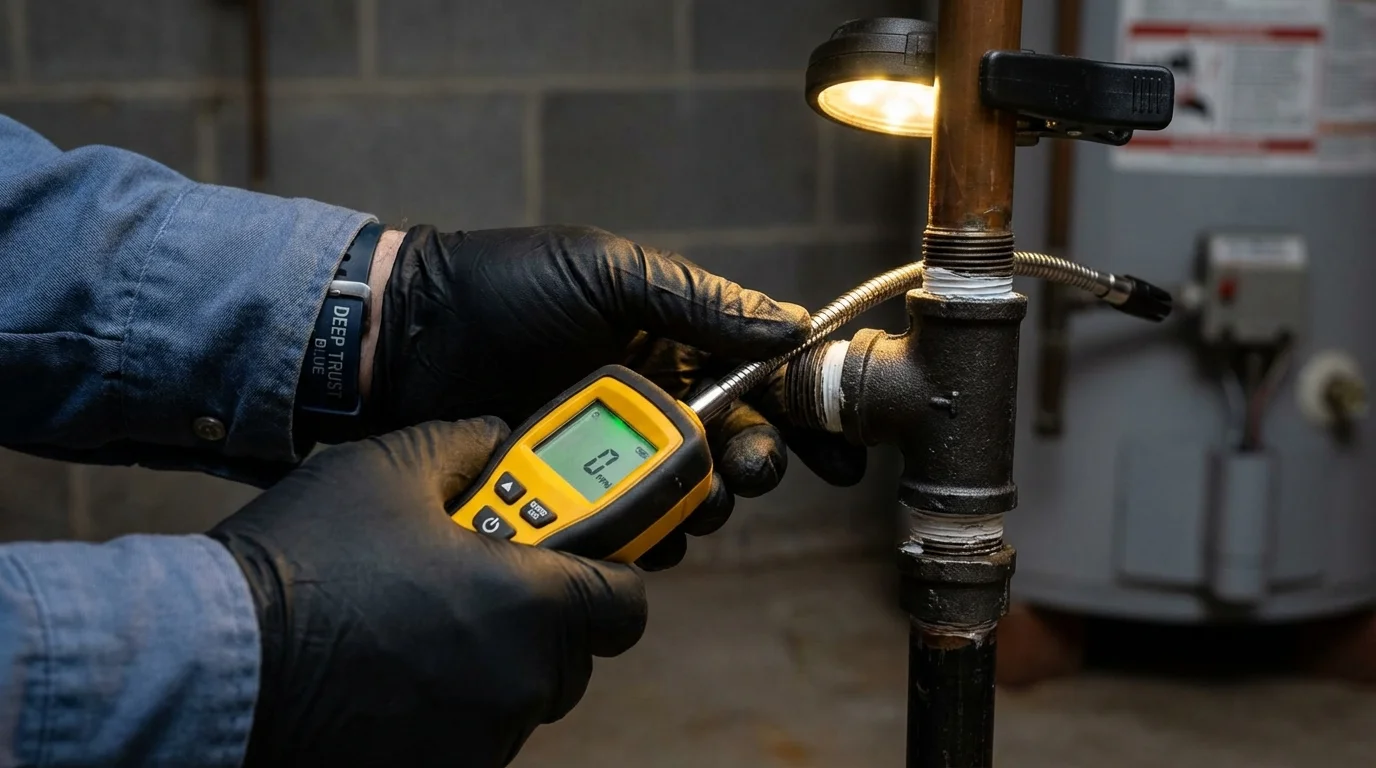 Gas leak detection with electronic sniffer by Johns Plumbing LLC in Brooklyn